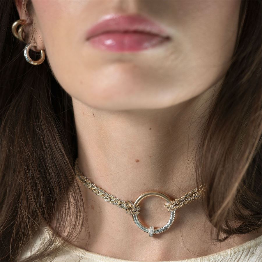 xs 'Neon' hoops with stones NEON | OR1 CERCHIO XSAGBR SQ16